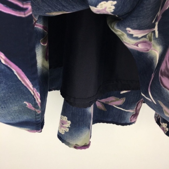 LEO DANAL Vintage Navy Blue Floral 2 Piece Skirt Suit size 8 - Picture 8 of 12